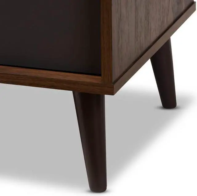 Alt view image 19 of 20 - Baxton Studio Samuel Mid-Century Modern Brown and Dark Grey Finished TV Stand