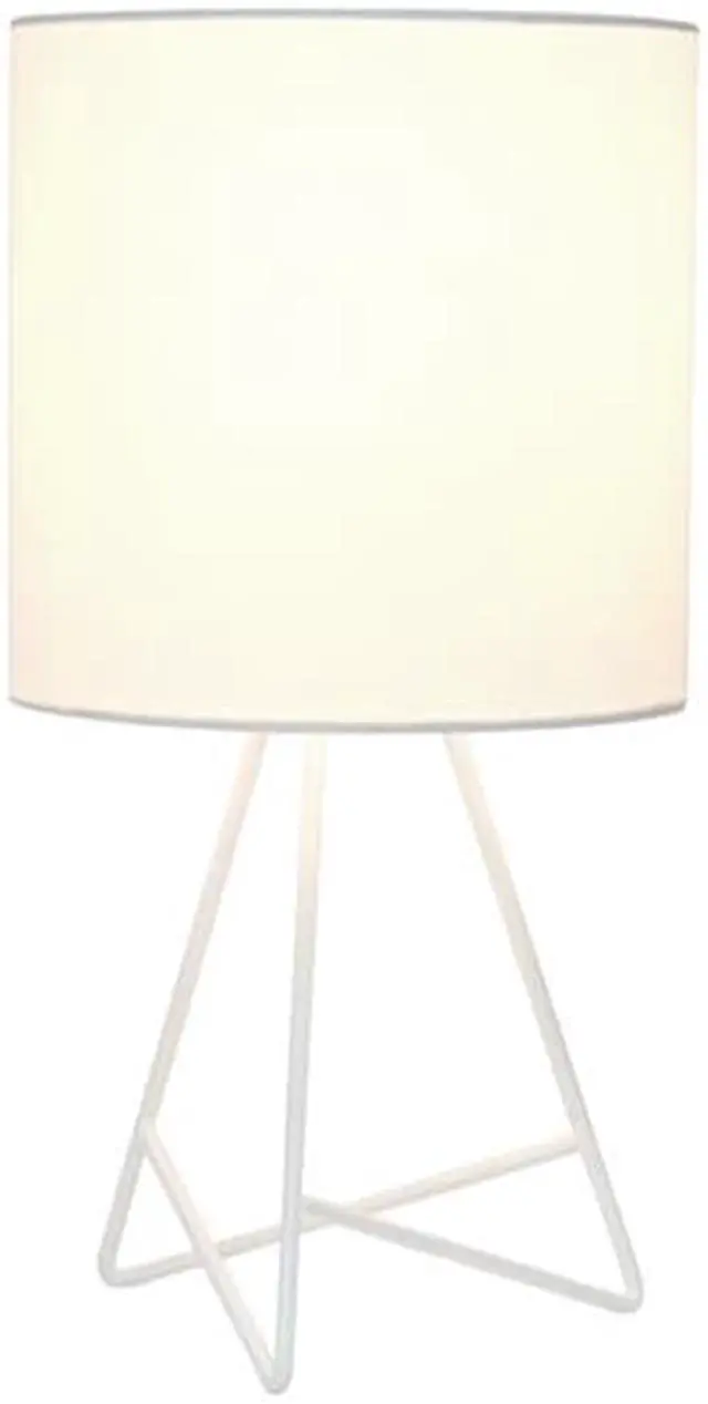 Alt view image 9 of 19 - Simple Designs Down to the Wire Table Lamp with Fabric Shade, White with White Shade