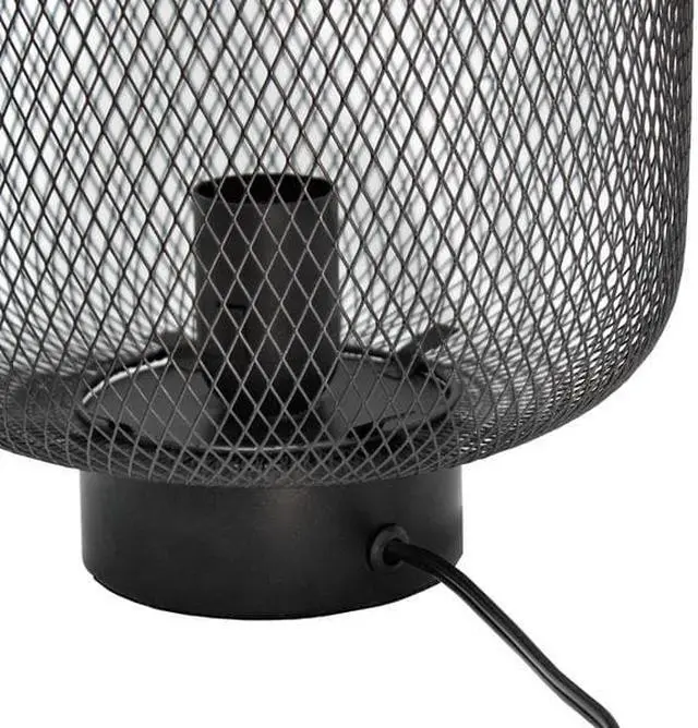 Alt view image 8 of 15 - Simple Designs Black Metal Mesh Industrial Table Lamp