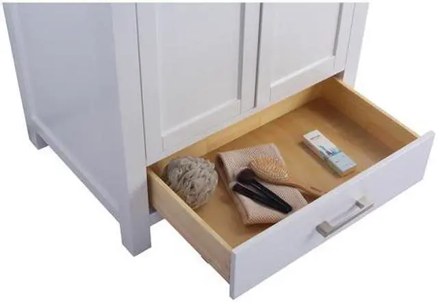 Alt view image 7 of 10 - Wilson 30 - White Cabinet + White Carrara Marble Countertop