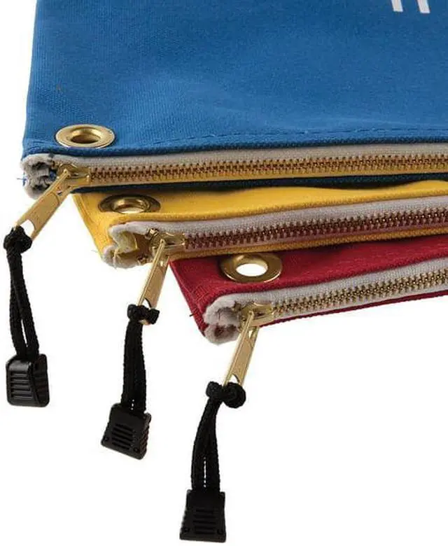 Alt view image 4 of 8 - Klein Tools 5539LCPAK  Large Canvas Bags with zipper, assorted colors, 3 -pack