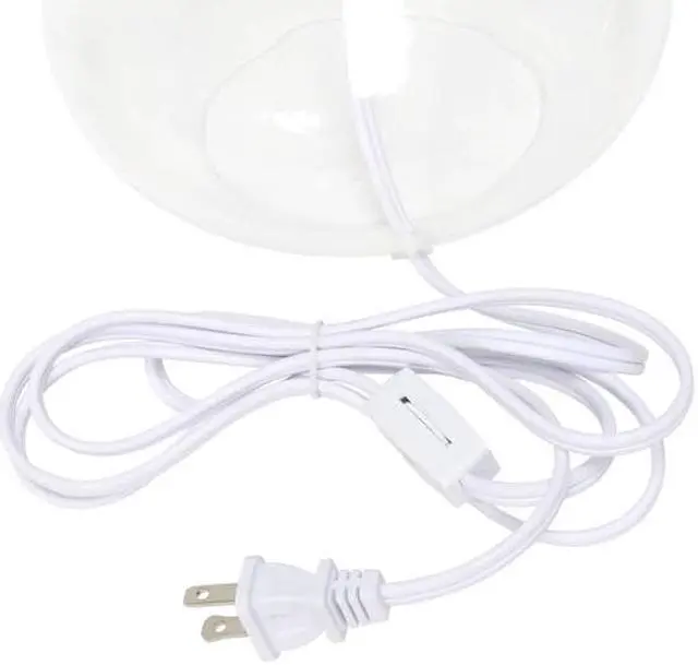 Alt view image 6 of 15 - Simple Designs Glass Raindrop Table Lamp with Fabric Shade, Clear with White Shade