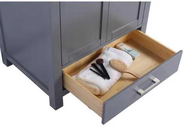 Alt view image 9 of 10 - Wilson 30 - Grey Cabinet + White Quartz Countertop