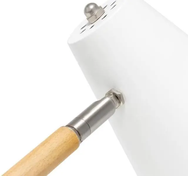 Alt view image 12 of 18 - Simple Designs White Matte and Wooden Pivot Desk Lamp