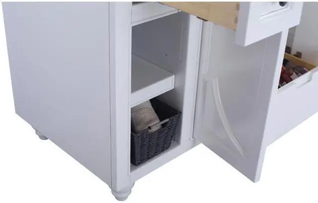 Alt view image 5 of 10 - Odyssey - 48 - White Cabinet + White Stripes Marble Countertop
