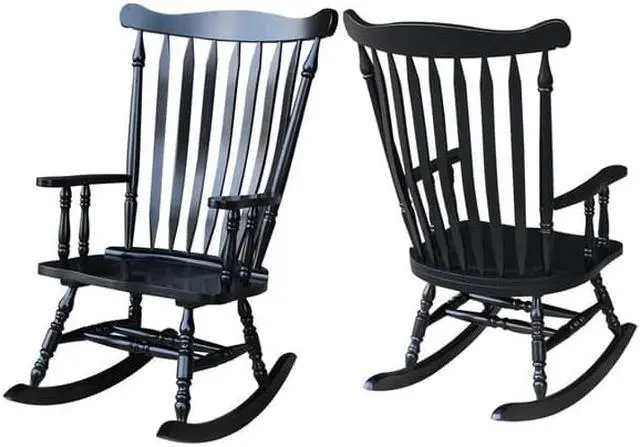 Alt view image 9 of 9 - International Concepts *R37-120 Solid Wood Rocker - RTA Antique Black