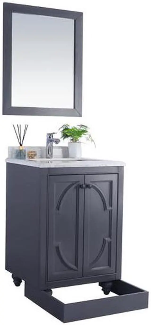 Alt view image 9 of 11 - Odyssey - 24 - Maple Grey Cabinet + Matte White VIVA Stone Solid Surface Countertop