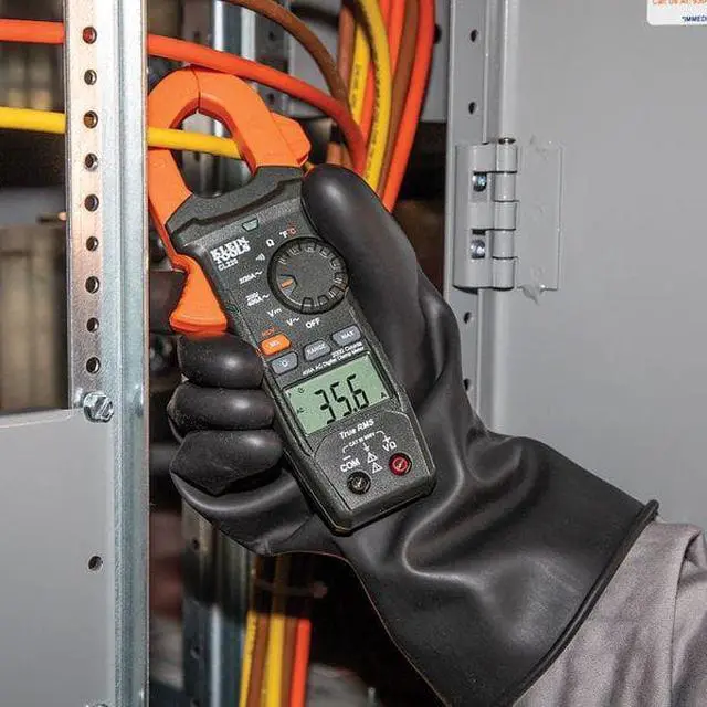 Alt view image 9 of 13 - Klein Tools CL220 400 Amp Auto-Ranging Digital Clamp Meter with Temperature/Non-Contact Voltage Detector