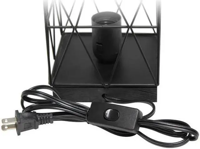 Alt view image 11 of 18 - Simple Designs Black Geometric Square Metal Table Lamp