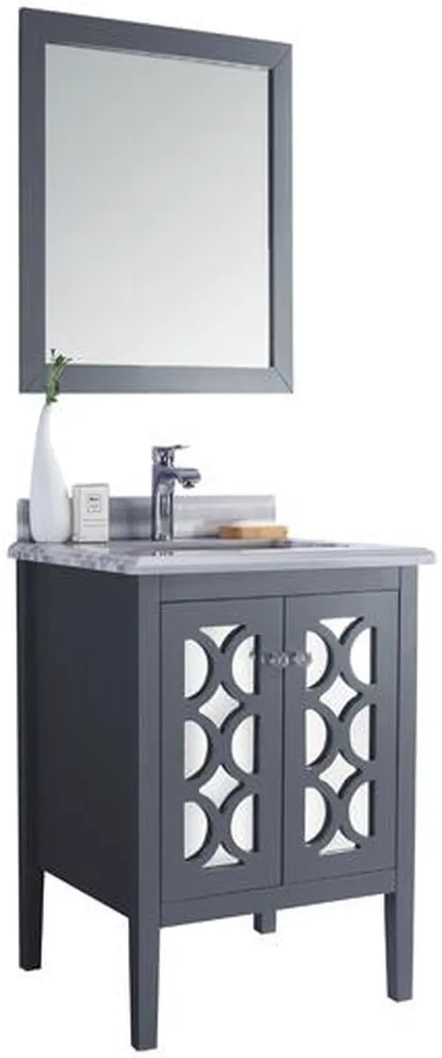 Alt view image 9 of 9 - Mediterraneo - 24 - Grey Cabinet + White Stripes Marble Countertop