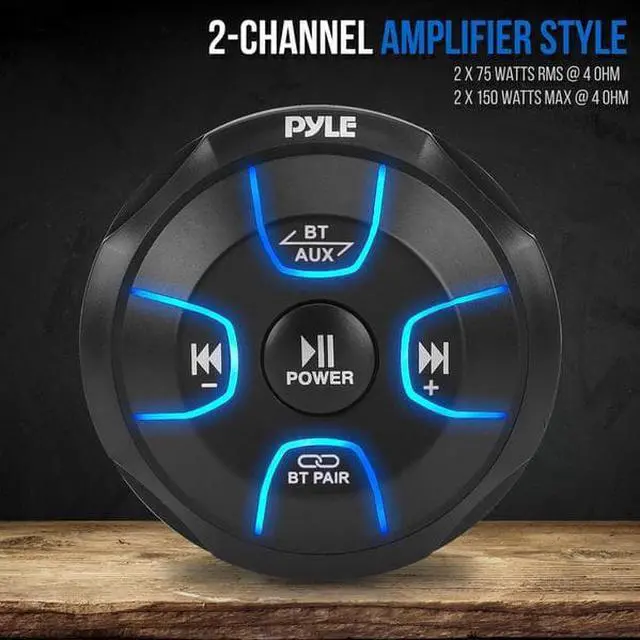 Alt view image 5 of 12 - Pyle PLMRBT19 Universal Waterproof Full Range Amplified Wireless Bluetooth Audio Receiver Remote Controller