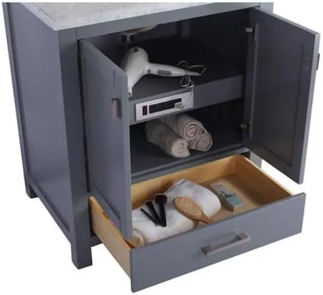 Alt view image 8 of 10 - Wilson 30 - Grey Cabinet + White Quartz Countertop