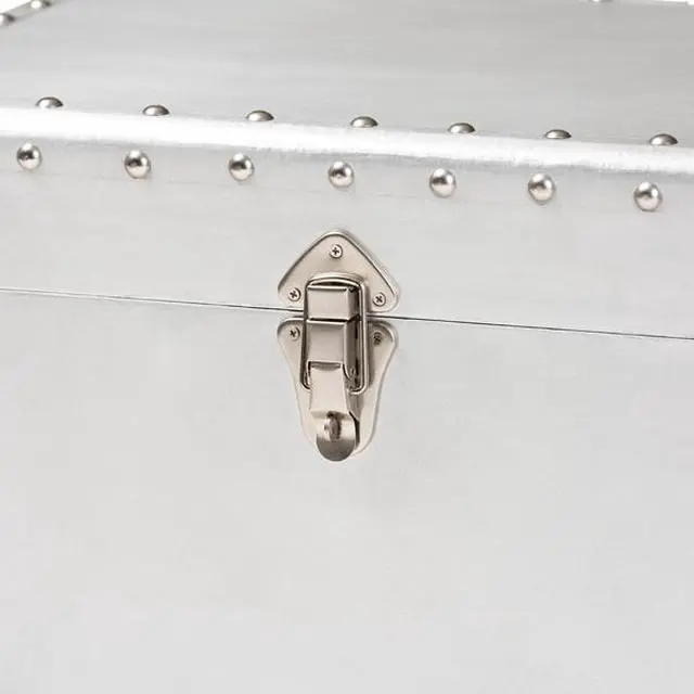 Alt view image 13 of 17 - Baxton Studio Serge French Industrial Silver Metal 2-Drawer Accent Storage Chest