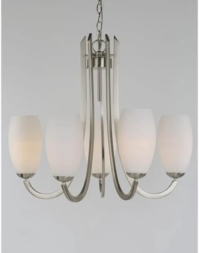 Alt view image 10 of 11 - Maxim 21655SWSN Taylor 5-Light Chandelier, Satin Nickel