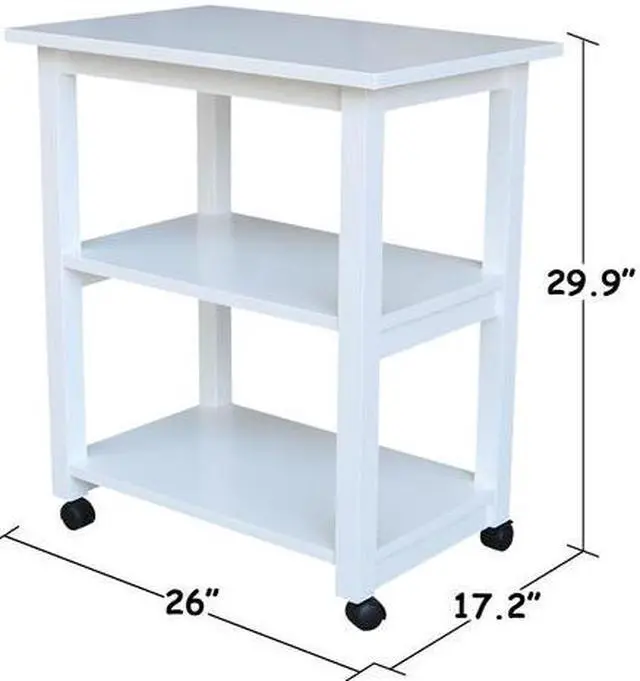 Alt view image 5 of 7 - INTERNATIONAL CONCEPTS WC08-185 Microwave Cart, White