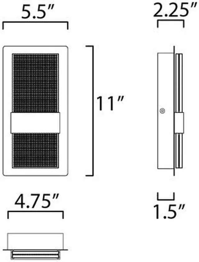 Alt view image 2 of 4 - ET2 E24605-122PC Sparkler 2-Light 5.5" Wide Polished Chrome Wall Sconce