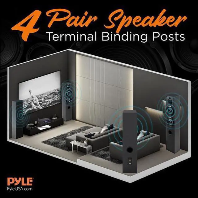 Alt view image 8 of 18 - Pyle PWMA5000BA 3000 Watt Peak Power Pro Audio Bluetooth USB Home Theater Preamplifier AM/FM Stereo Multimedia Receiver System with 2 Wireless Mics