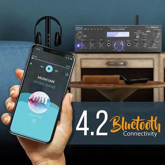 Alt view image 15 of 19 - Pyle PDA5BU.0 Home Compact Bluetooth Amplifier Stereo Receiver System with FM Radio, MP3/USB/SD/AUX (200 Watt)