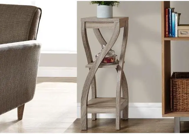 Alt view image 9 of 13 - Monarch Specialties Dark Taupe Reclaimed-Look Plant Stand I 2480