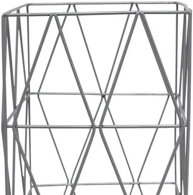 Alt view image 12 of 15 - Simple Designs Gray Geometric Square Metal Table Lamp