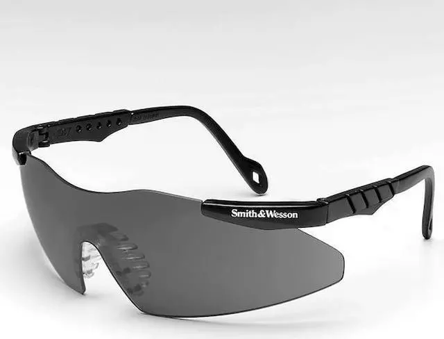 Alt view image 9 of 14 - Magnum 3G Safety Eyewear, Smoke Polycarb Anti-Scratch Lenses, Black Ny