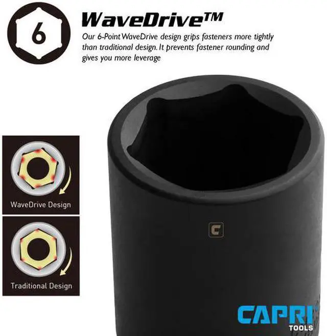 Alt view image 2 of 3 - CAPRI TOOLS 5-5235 1/2 in Drive 35 mm 6-Point Metric Deep Impact Socket