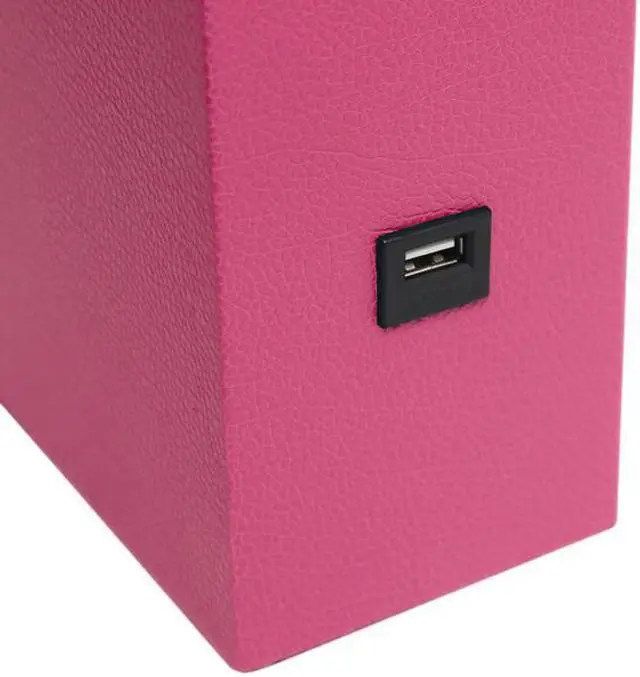 Alt view image 8 of 18 - Elegant Designs Modern Leather Table Lamp with USB and White Fabric Shade, Hot Pink