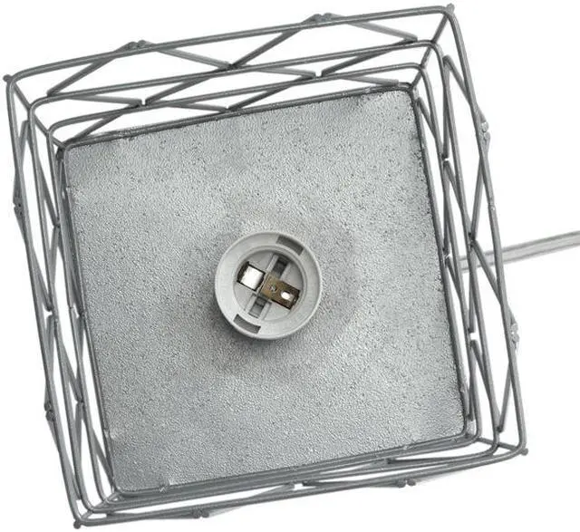 Alt view image 9 of 15 - Simple Designs Gray Geometric Square Metal Table Lamp