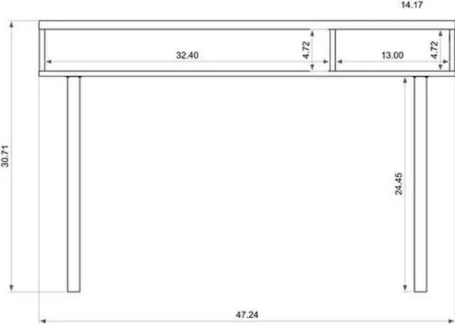 Alt view image 9 of 13 - Windsor 47.24 Console Accent Table in Off White and Nature