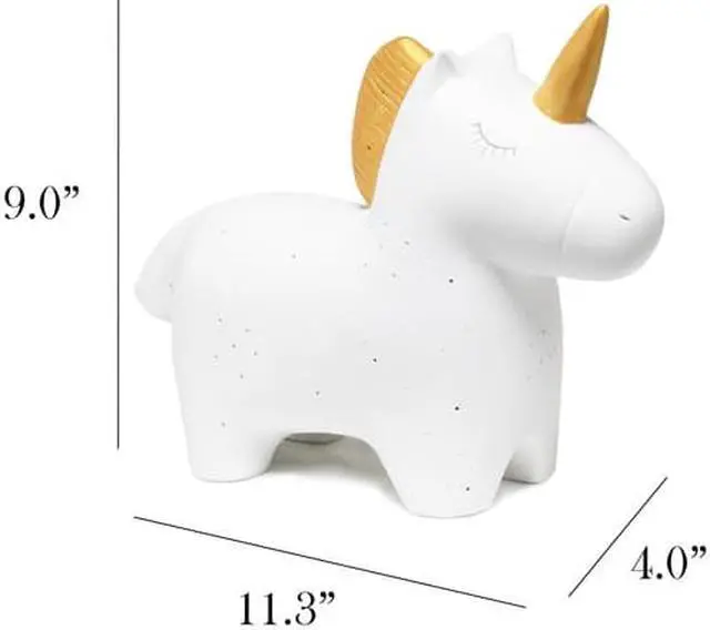 Alt view image 9 of 15 - Simple Designs Porcelain Unicorn Shaped Table Lamp
