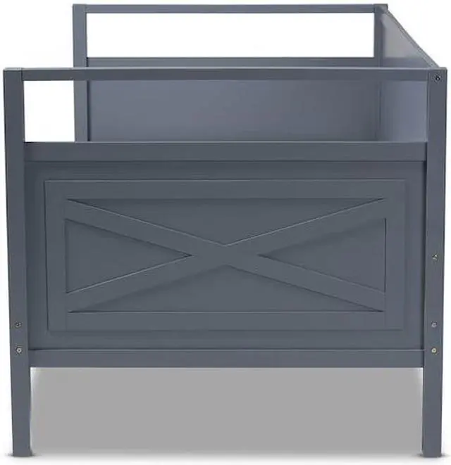Alt view image 15 of 20 - Baxton Studio Cintia Cottage Farmhouse Grey Finished Wood Twin Size Daybed