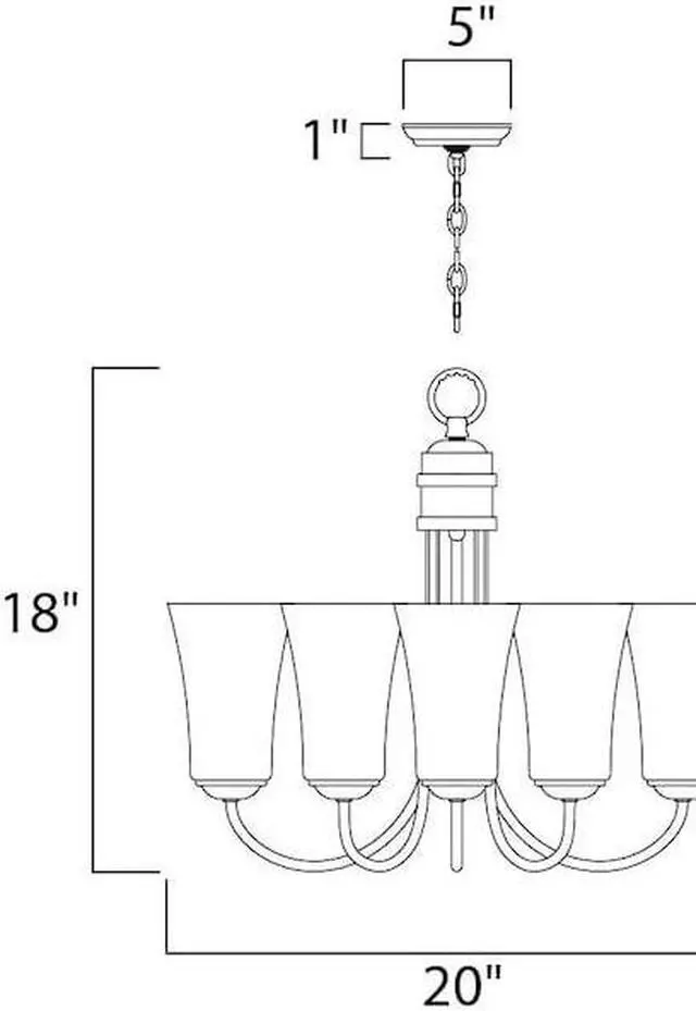 Alt view image 5 of 5 - Maxim 10045FTOI Logan 5-Light Chandelier, Oil Rubbed Bronze