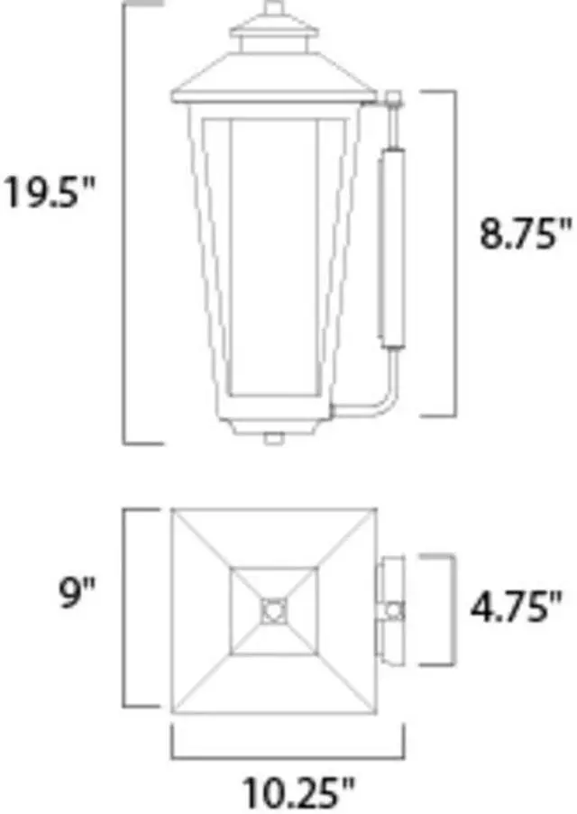 Alt view image 3 of 4 - Maxim 2144CLFTAT Aberdeen 1-Light Outdoor Wall, Artesian Bronze