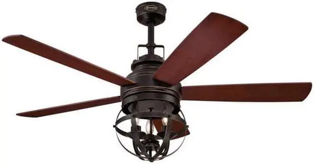 Alt view image 7 of 12 - Westinghouse Lighting 7217100 Stella Mira 52-Inch Vintage Ceiling Fan, Reversible Blades, Oil Rubbed Bronze Finish