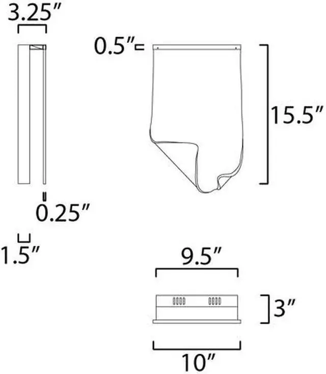 Alt view image 2 of 4 - ET2 E24871-133PC Rinkle 1-Light 10" Wide Polished Chrome Wall Sconce