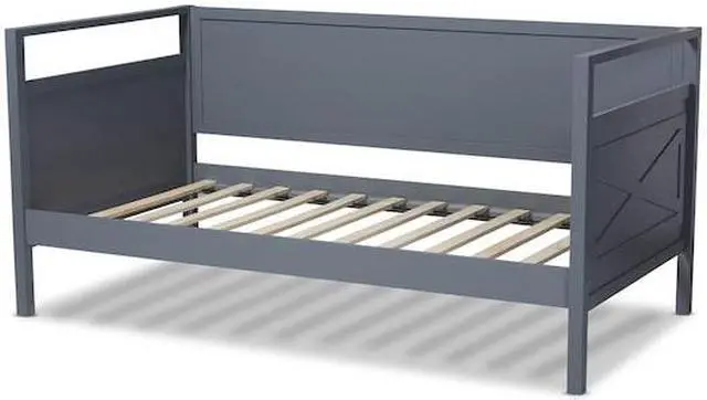 Alt view image 16 of 20 - Baxton Studio Cintia Cottage Farmhouse Grey Finished Wood Twin Size Daybed