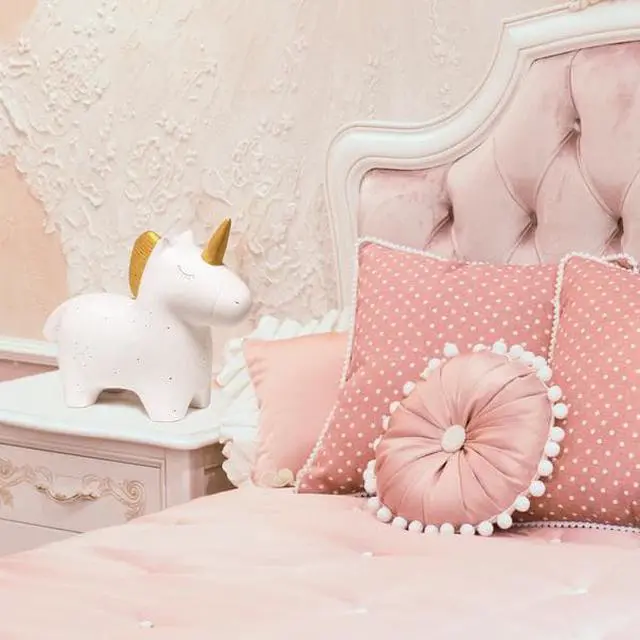 Alt view image 6 of 15 - Simple Designs Porcelain Unicorn Shaped Table Lamp