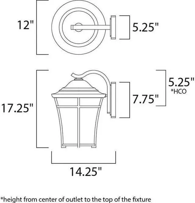 Alt view image 4 of 4 - Maxim 3806LACO 17.25 x 12 in. Balboa DC One Light Large Outdoor Wall, Copper Oxide