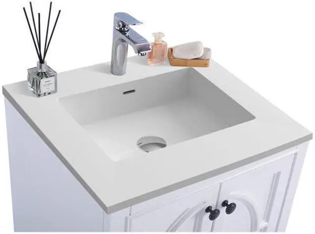 Alt view image 5 of 11 - Odyssey - 24 - White Cabinet + Matte White VIVA Stone Solid Surface Countertop