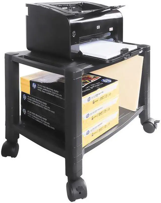 Alt view image 9 of 13 - Kantek Mobile 2-Shelf Printer/Fax Stand - 75 lb Load Capacity - Black