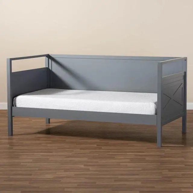 Alt view image 20 of 20 - Baxton Studio Cintia Cottage Farmhouse Grey Finished Wood Twin Size Daybed