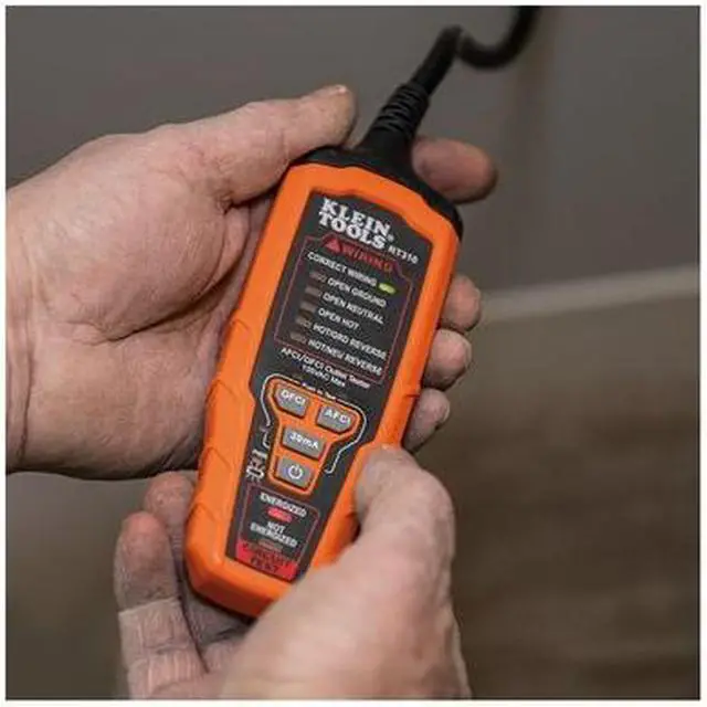 Alt view image 11 of 14 - Klein Tools RT310 AFCI / GFCI Outlet Tester for N.American AC Outlets ETL Listed