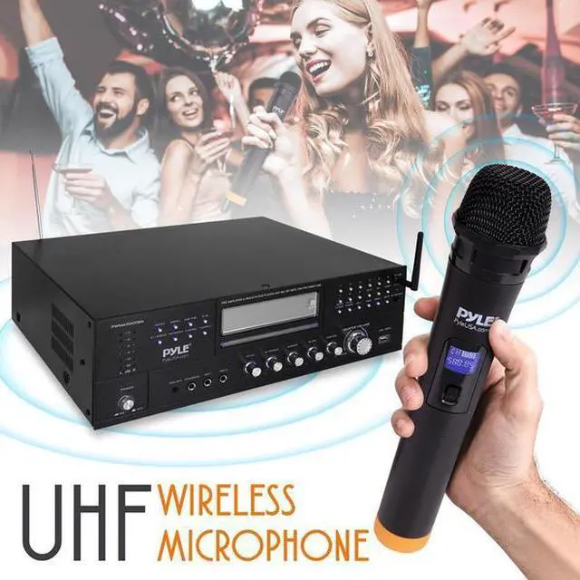 Alt view image 5 of 18 - Pyle PWMA5000BA 3000 Watt Peak Power Pro Audio Bluetooth USB Home Theater Preamplifier AM/FM Stereo Multimedia Receiver System with 2 Wireless Mics