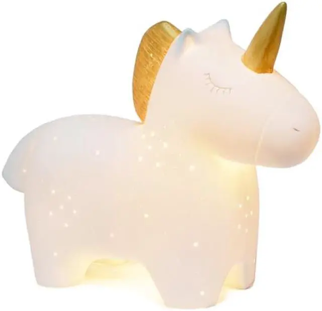 Alt view image 7 of 15 - Simple Designs Porcelain Unicorn Shaped Table Lamp