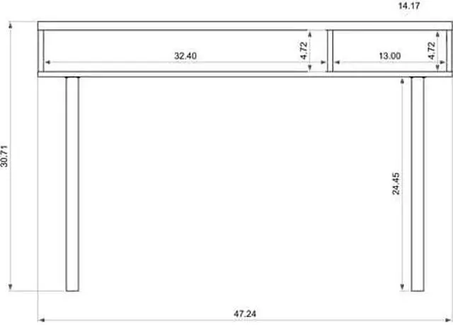 Alt view image 9 of 13 - Windsor 47.24 Console Accent Table in Grey and Nature