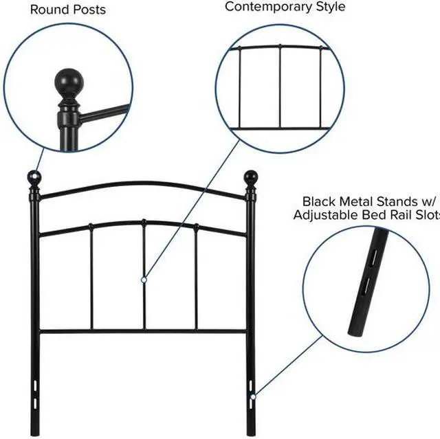Alt view image 14 of 20 - Flash Furniture Woodstock Decorative Metal Twin Size Headboard