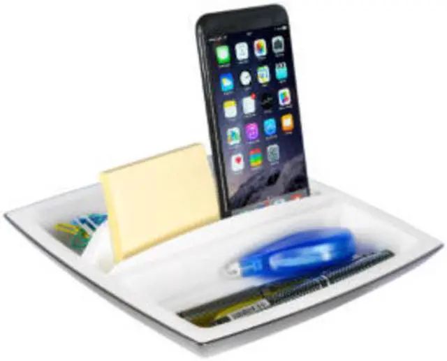 Alt view image 9 of 9 - Kantek Desk Top Organizer and Tablet/Phone Holder Plastic 8 1/4 x 8 1/4 x 2 3/4