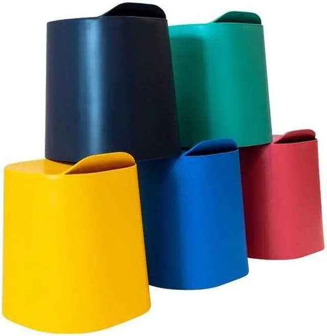 Alt view image 11 of 12 - Luxor Kids, Children, Students Indoor Outdoor Classroom Assorted Conical TailFin Plastic Stackable Stools - 5 Pack