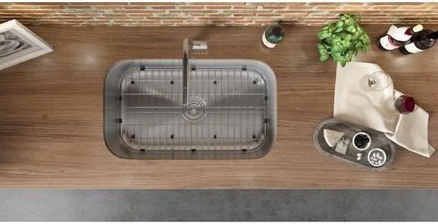 Alt view image 15 of 15 - Ruvati 16-gauge Steel Single Bowl 32-inch Undermount Kitchen Sink