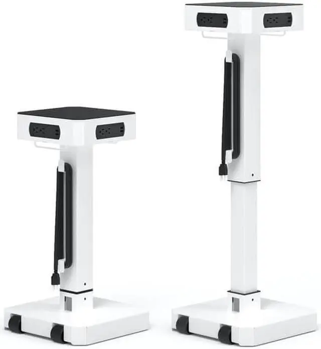 Alt view image 10 of 16 - LuxPower Mobile AC and USB Charging Tower with 8 USB Charging Ports, 8 AC Outlets - White